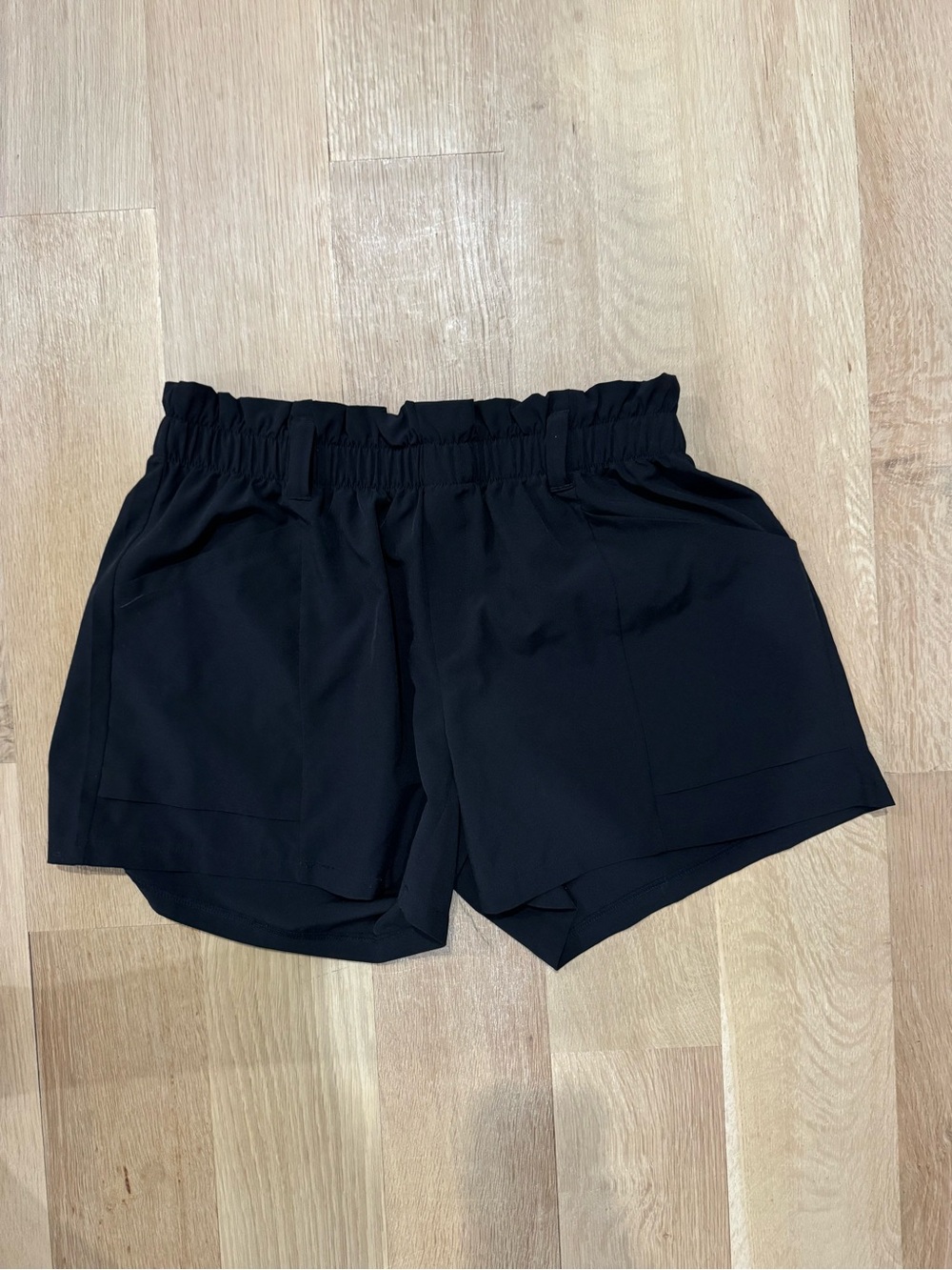 90 Degree By Reflex Black Elastic-Waist Athletic Shorts